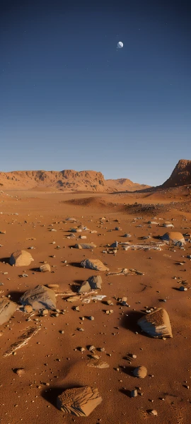 futuristic space wallpaper — desert, sky, scenery, moon (free 4K phone download)