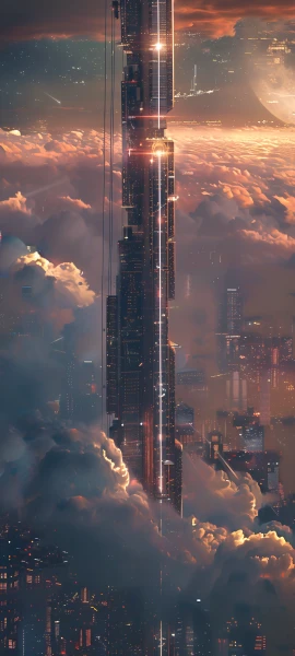 futuristic space wallpaper — cloud, scenery, sky, city (free 4K phone download)
