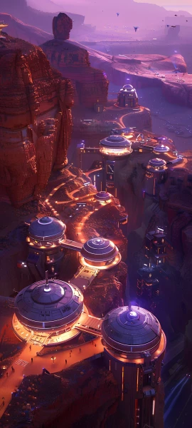 futuristic space wallpaper — scenery, science fiction, building, sky (free 4K phone download)