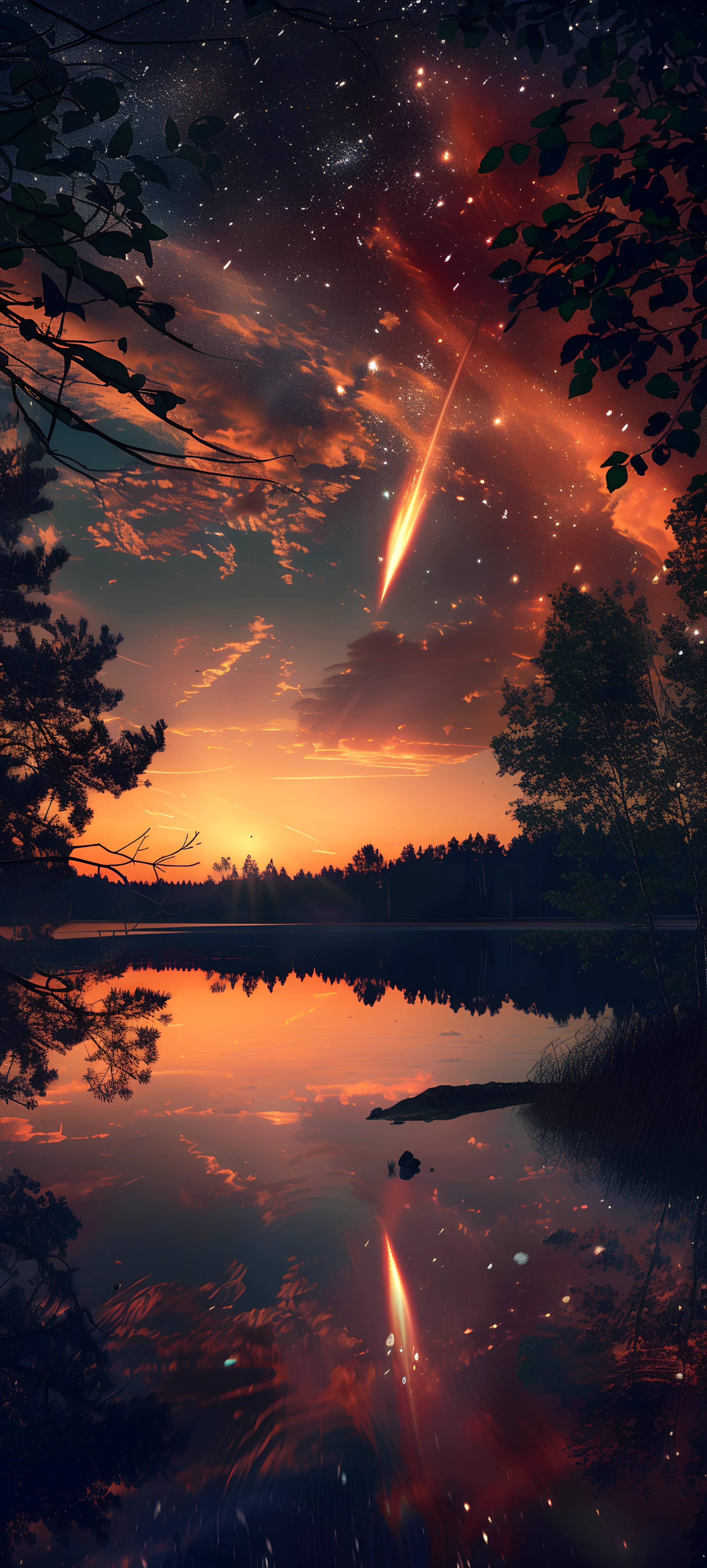serene space wallpaper — scenery, sky, star (sky), reflection (free 4K phone download)