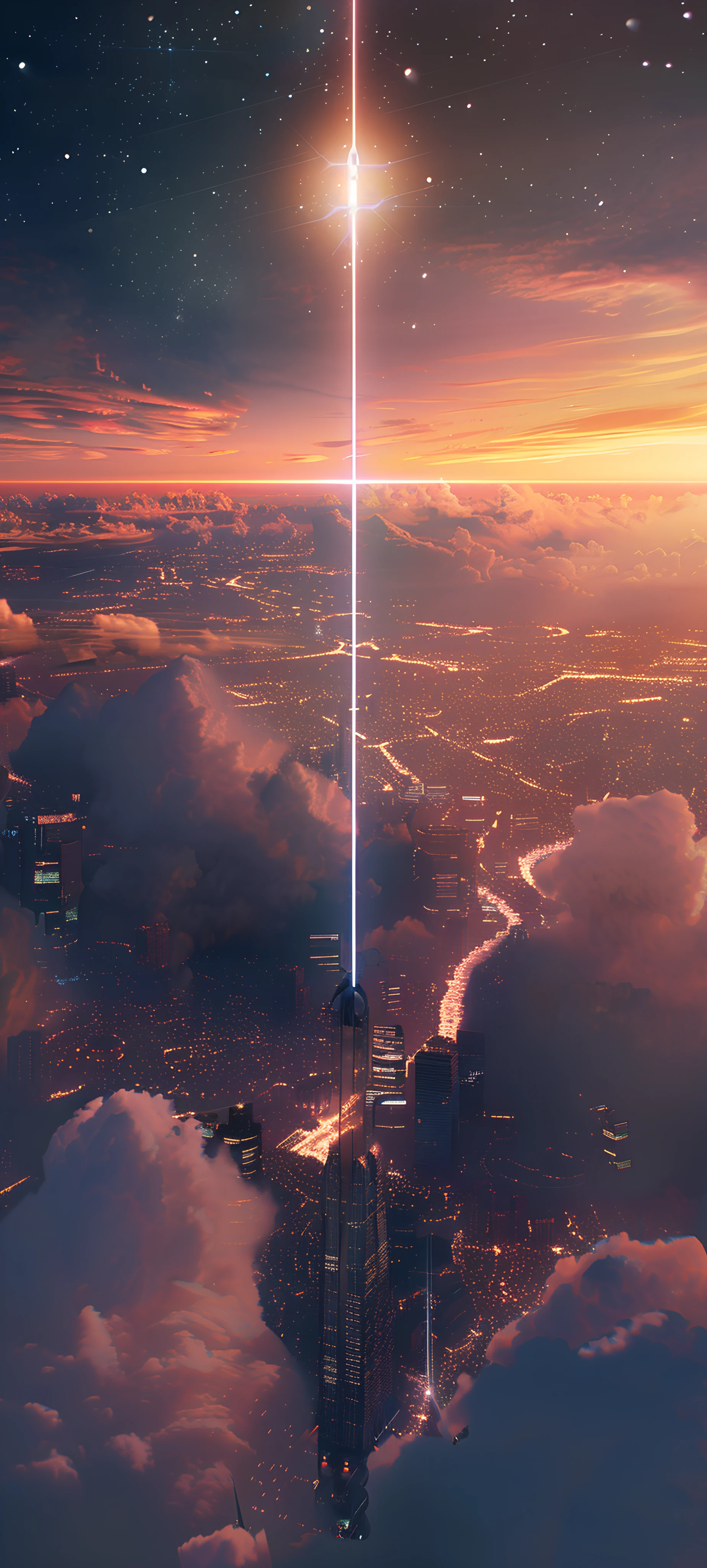 futuristic space wallpaper — scenery, cloud, sky, star (sky) (free 4K phone download)