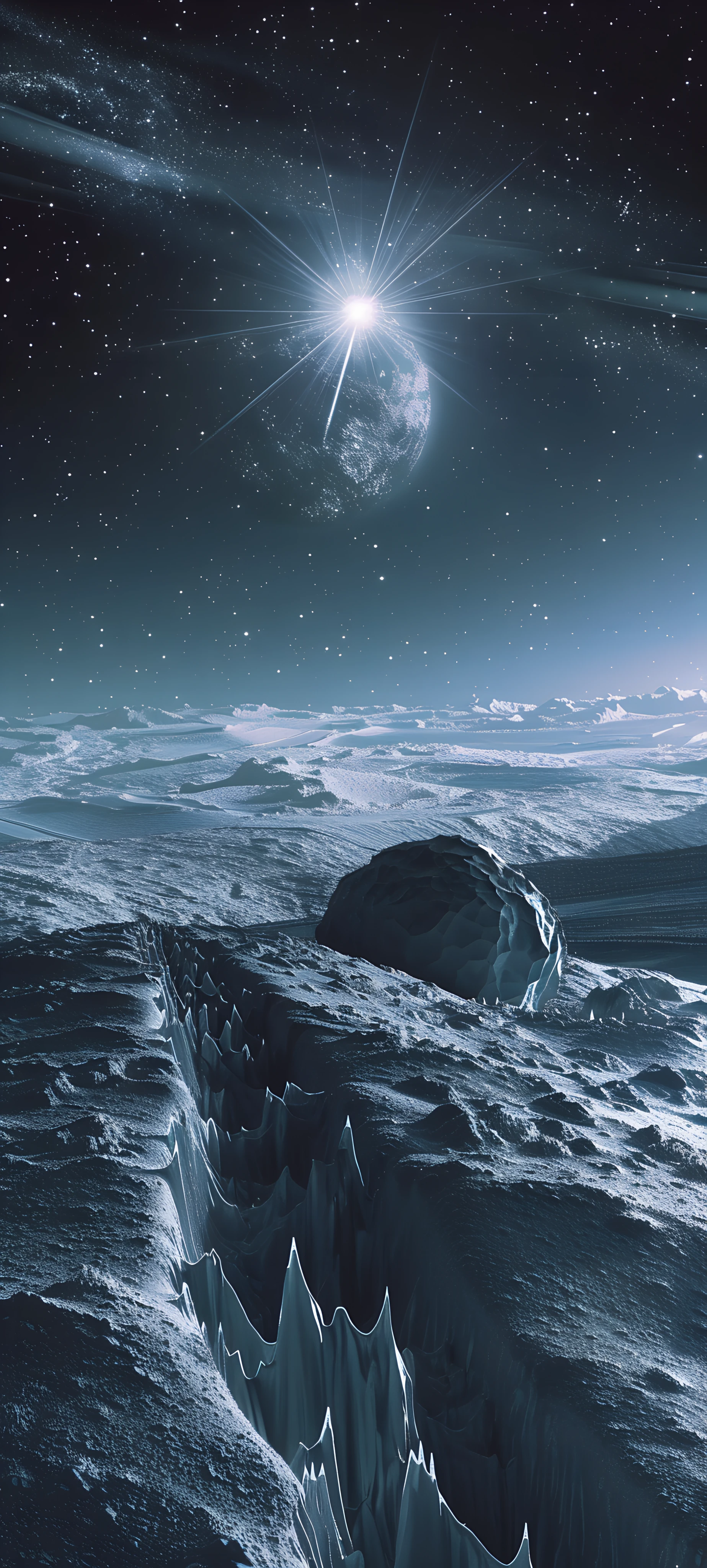 futuristic space wallpaper — sky, scenery, star (sky), night (free 4K phone download)