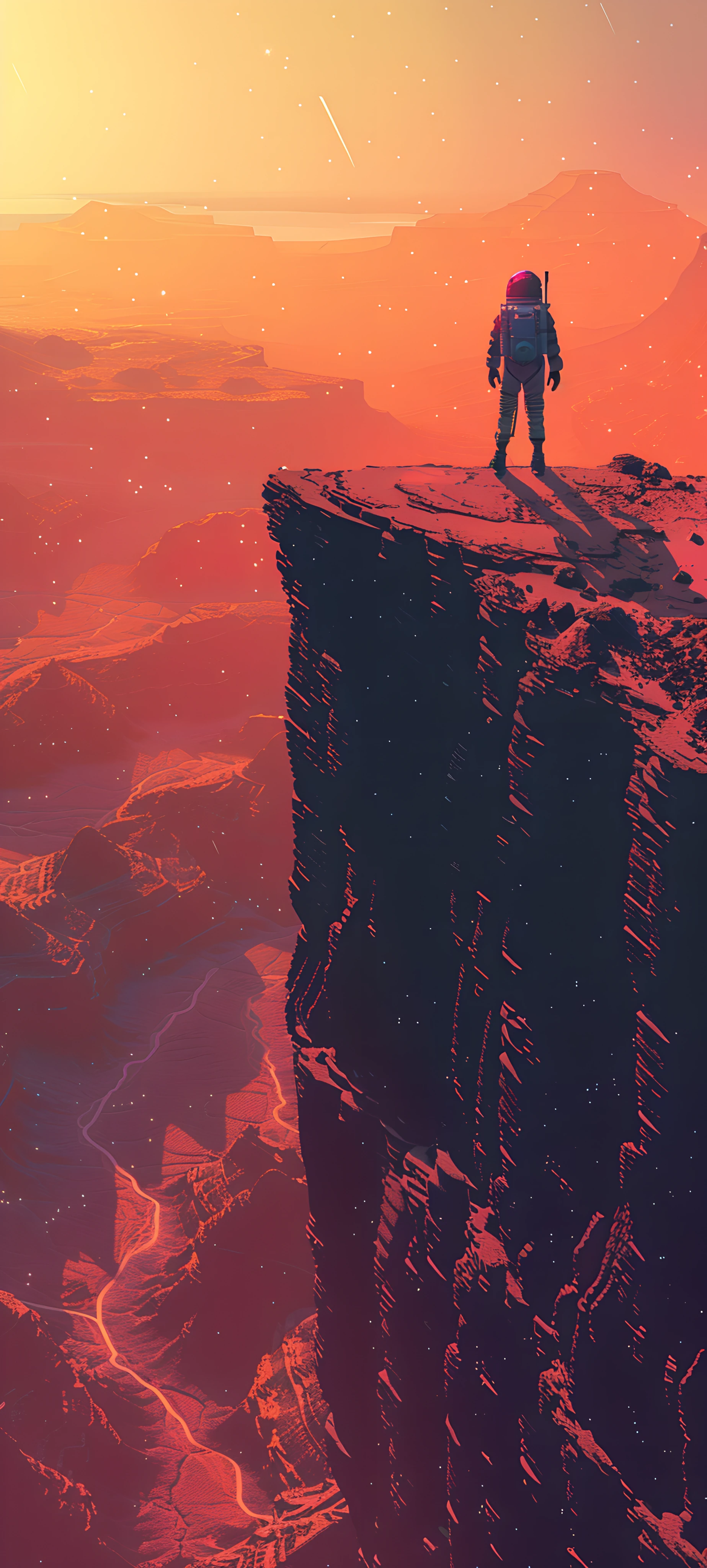 epic anime boy wallpaper — scenery, sky, from behind (free 4K phone download)