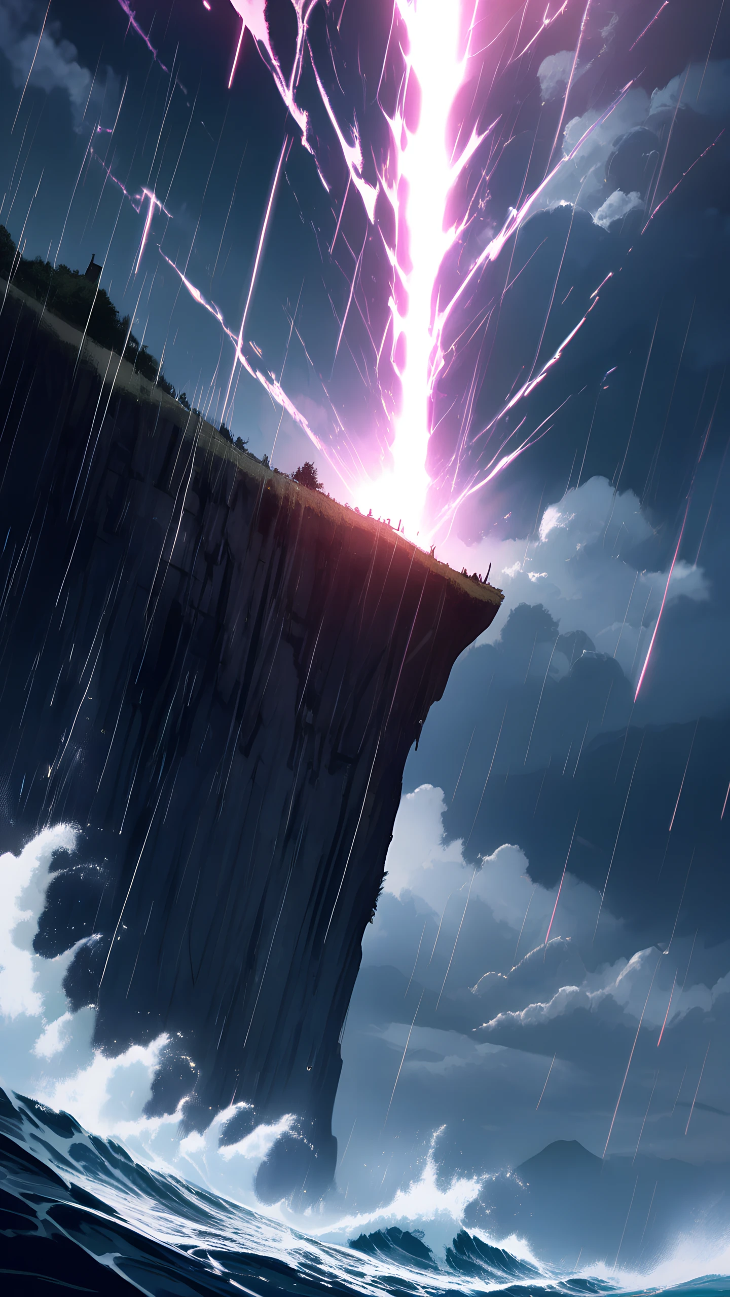 Anime Wallpaper Lighthouse Storm 1440×2560 anime wallpaper