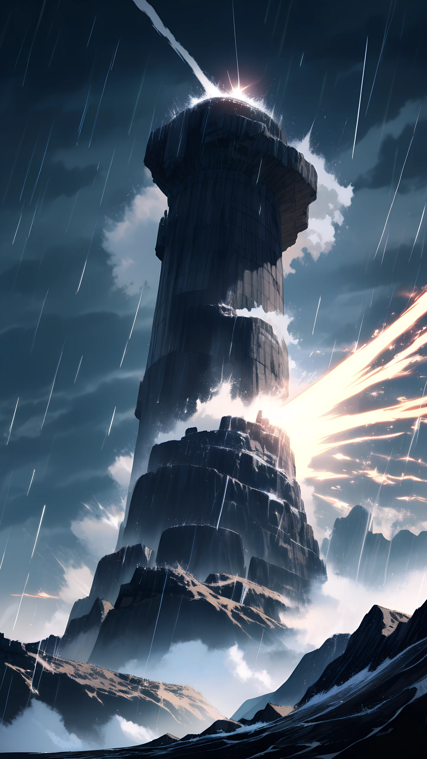 Anime Wallpaper Lighthouse Storm 1440×2560 anime wallpaper