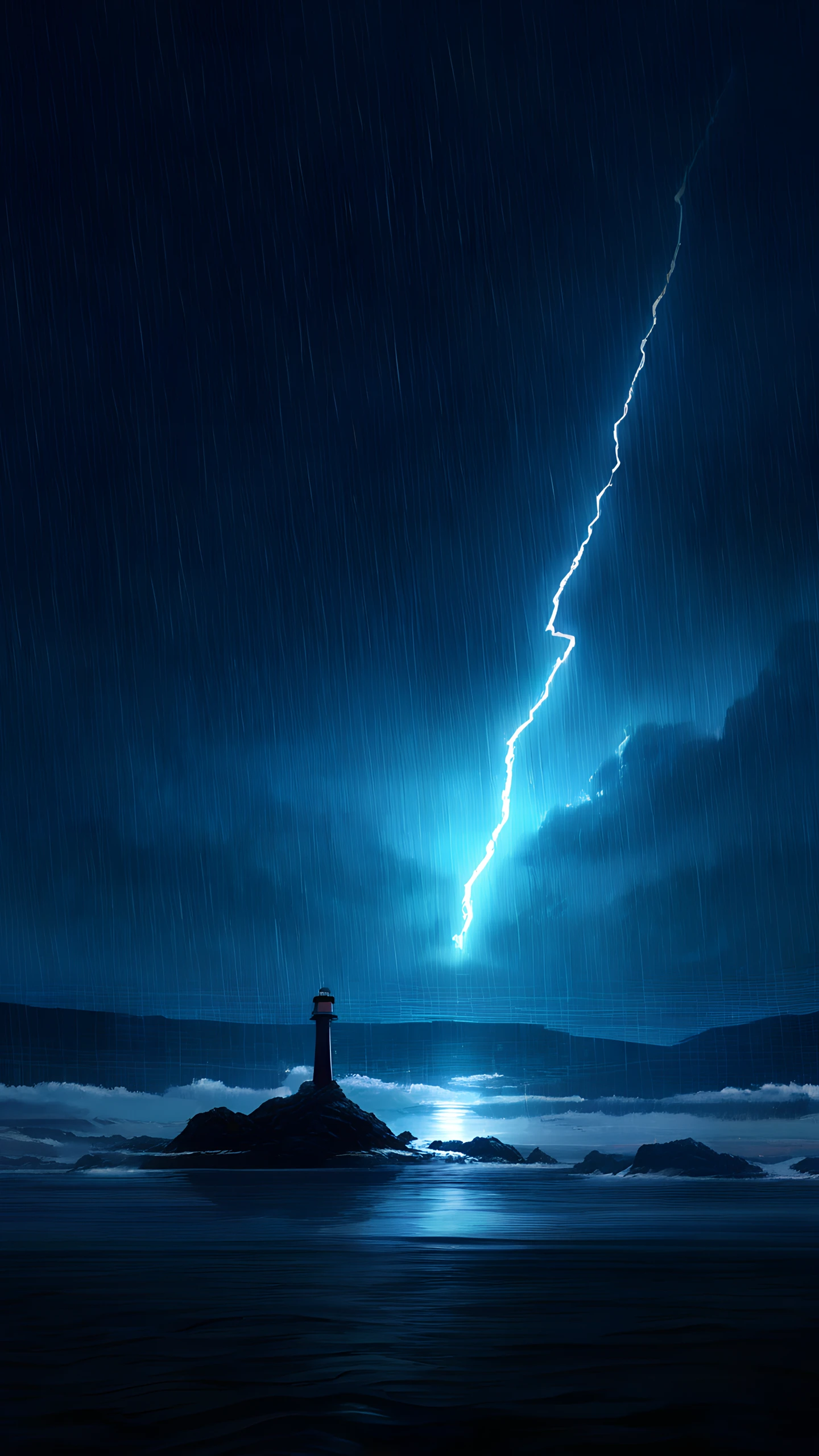 Anime Wallpaper Lighthouse Storm 1440×2560 anime wallpaper