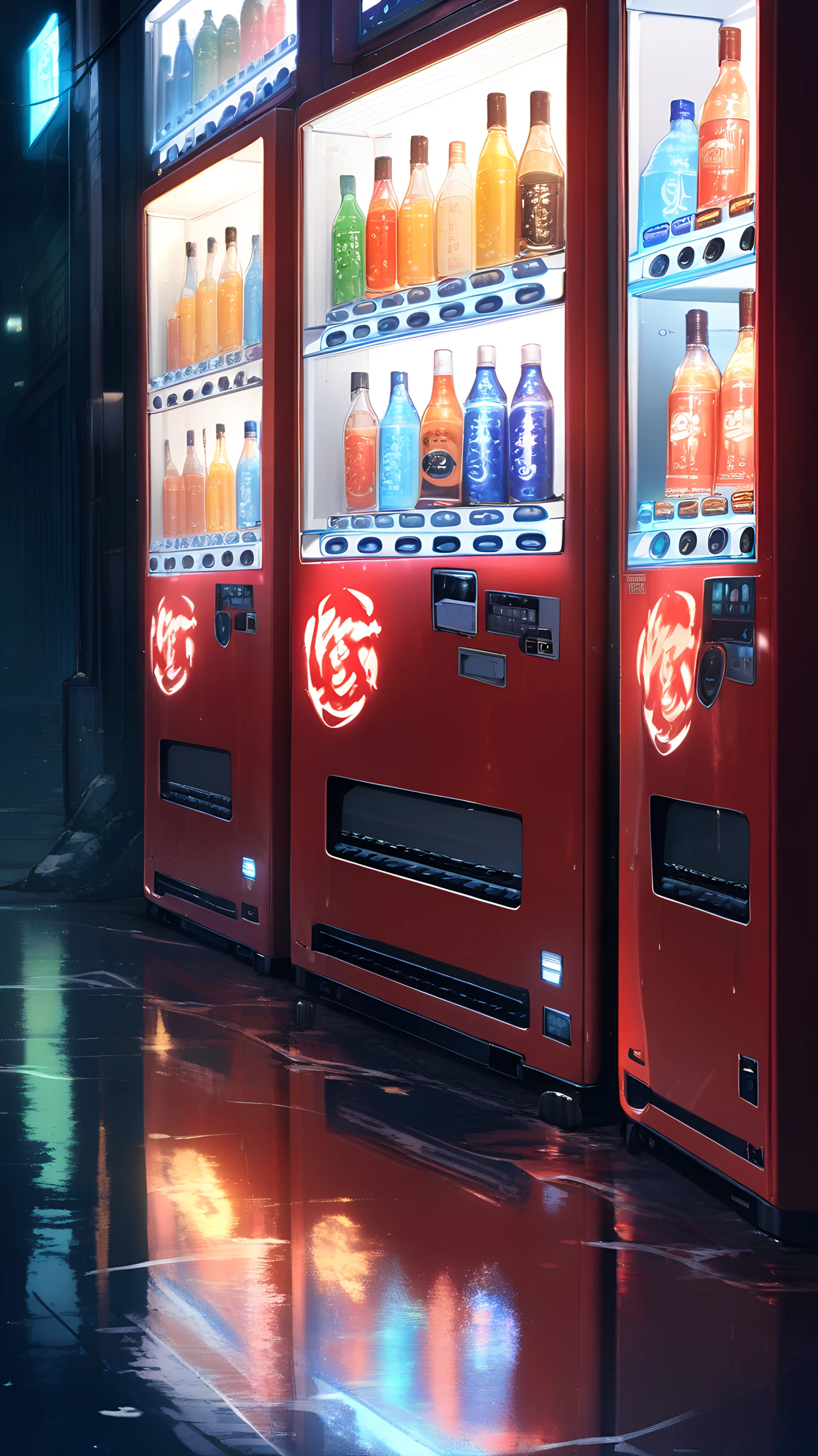Anime Wallpaper Vending Machines Alley 1440×2560 anime wallpaper