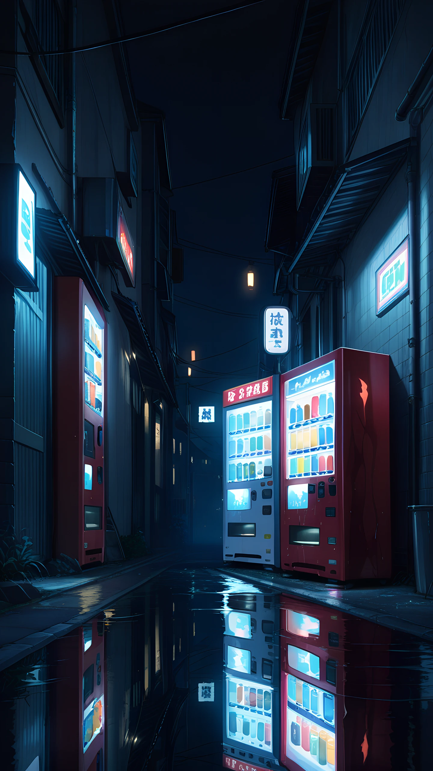 Anime Wallpaper Vending Machines Alley 1440×2560 anime wallpaper