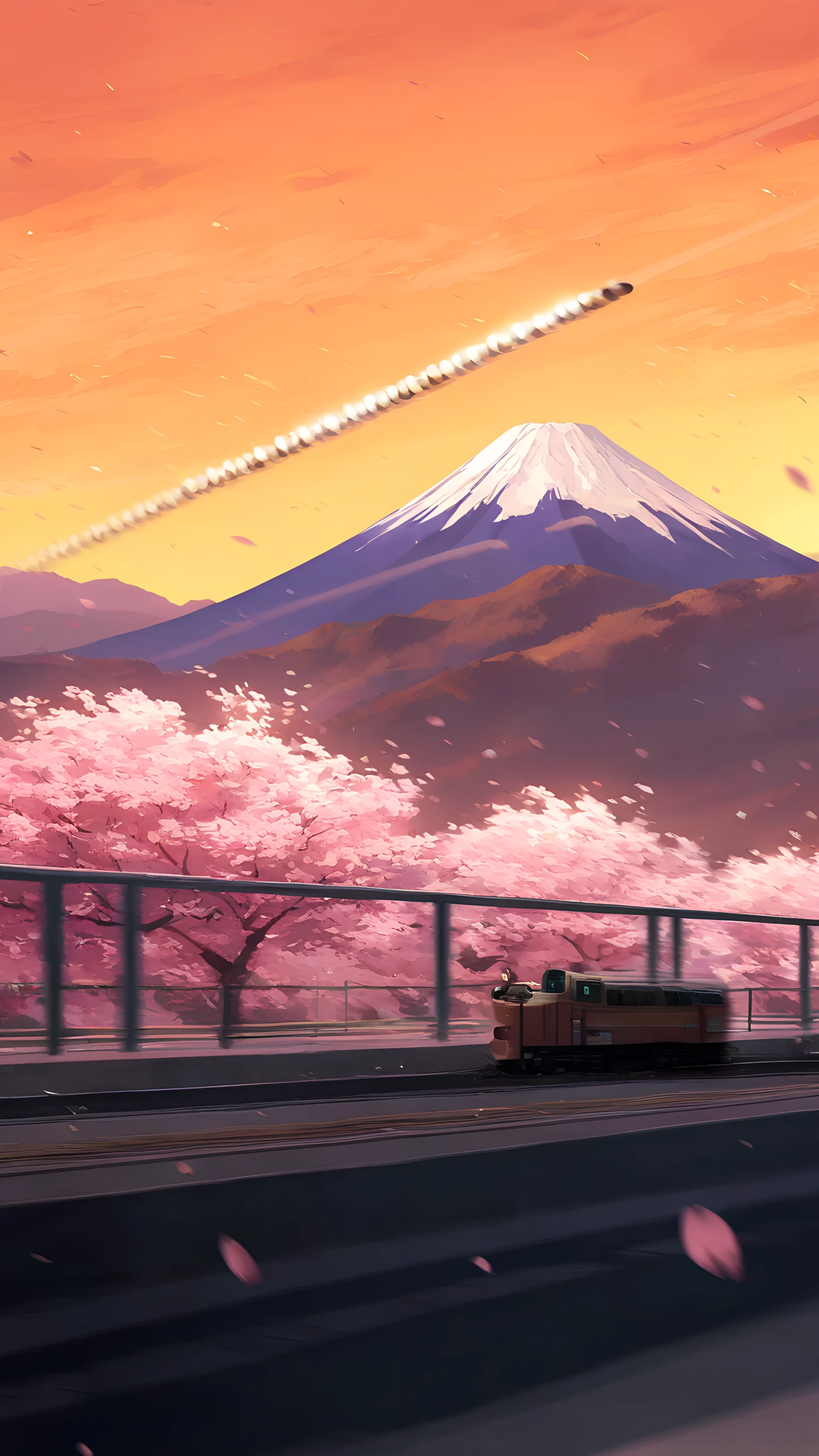 Anime Wallpaper Bullet Train Sunset 1440×2560 anime wallpaper