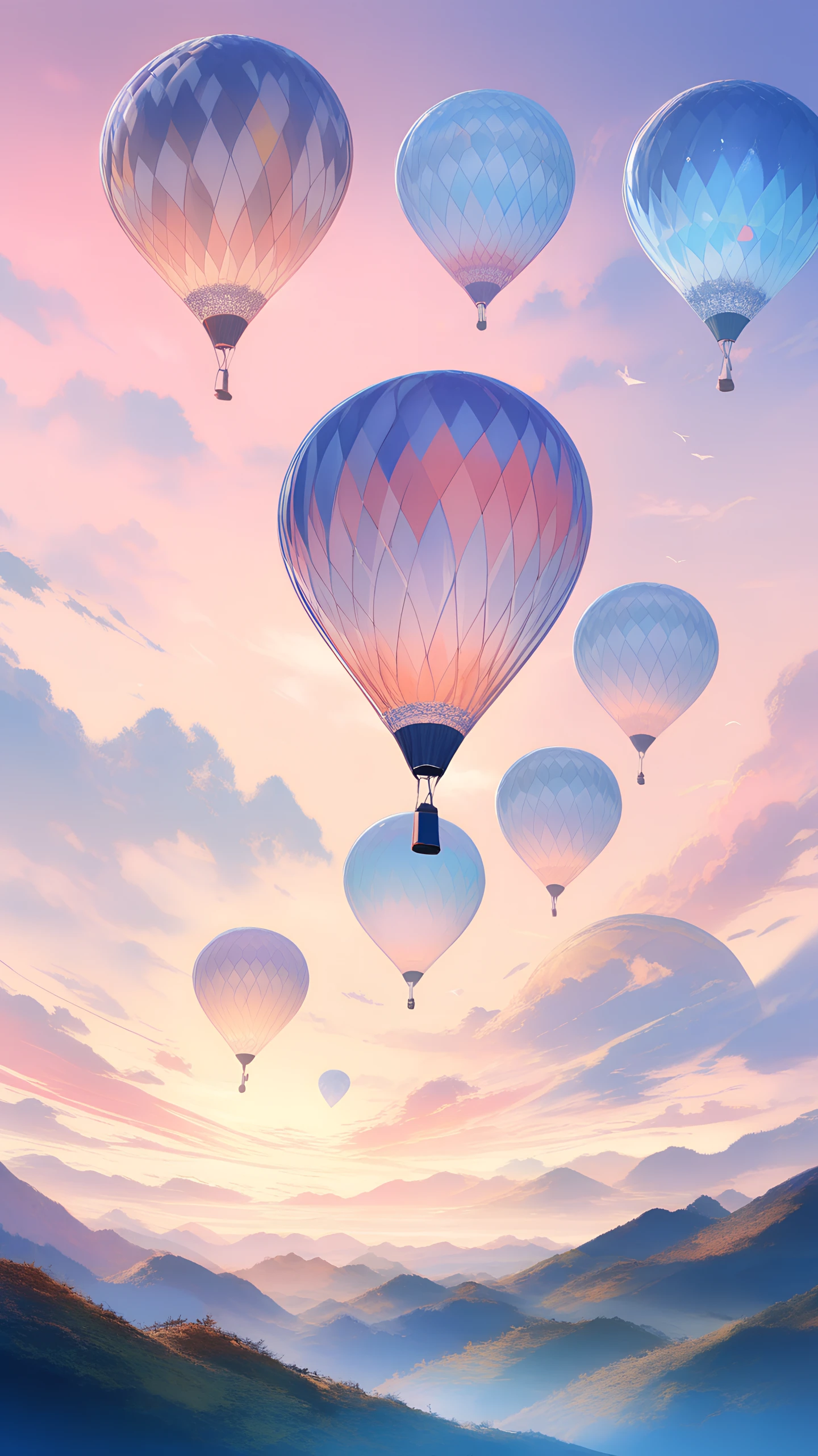 Anime Wallpaper Hot Air Balloons 1440×2560 anime wallpaper