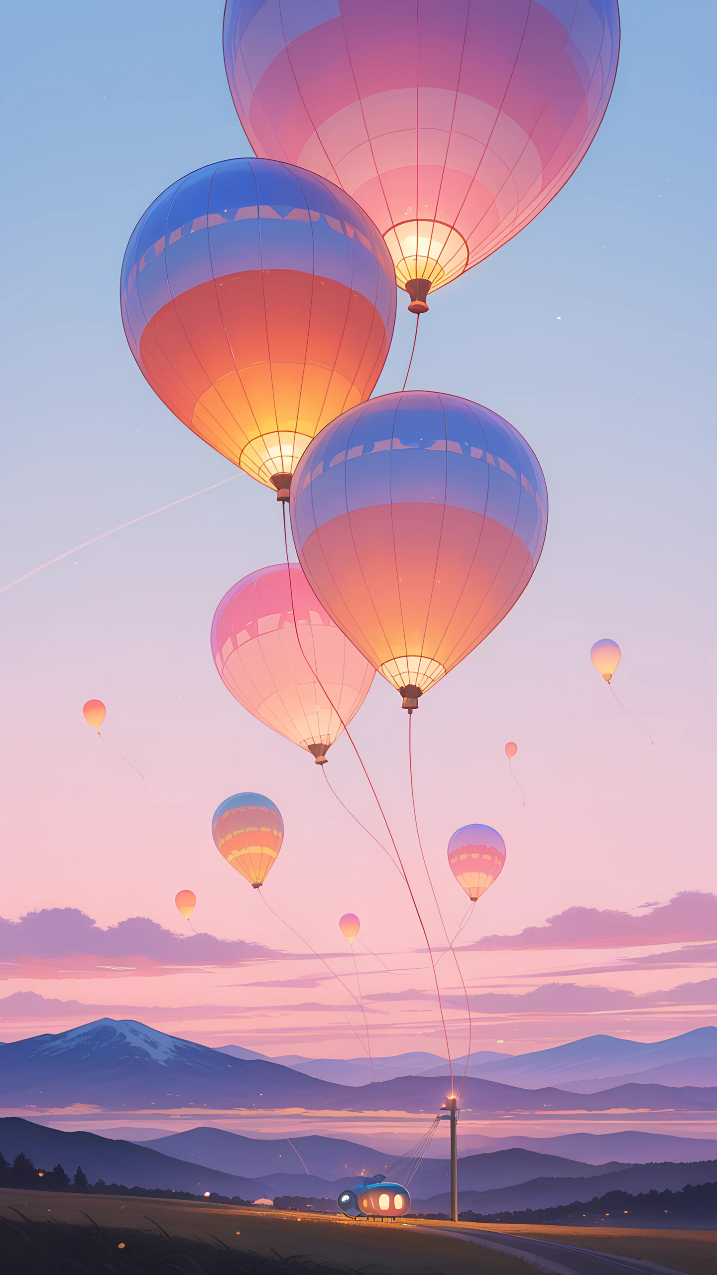 Anime Wallpaper Hot Air Balloons 1440×2560 anime wallpaper