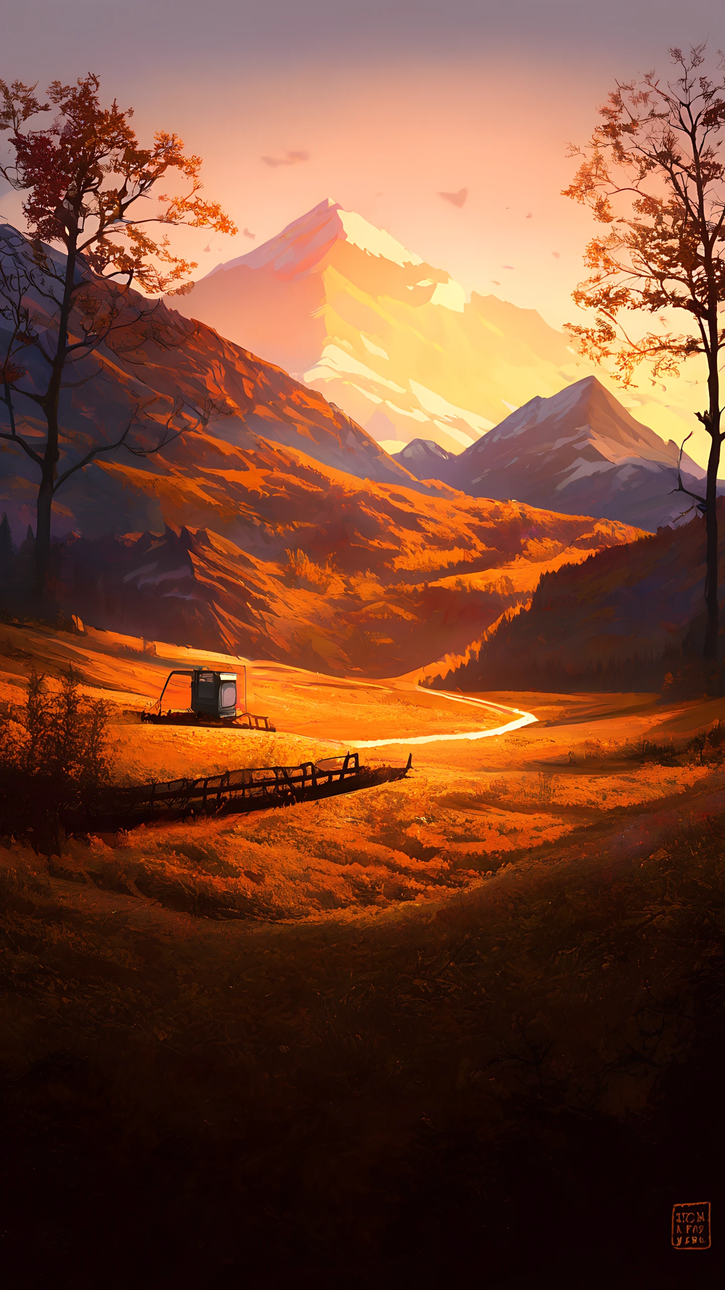 Anime Wallpaper Mountain Cable Car 1440×2560 anime wallpaper