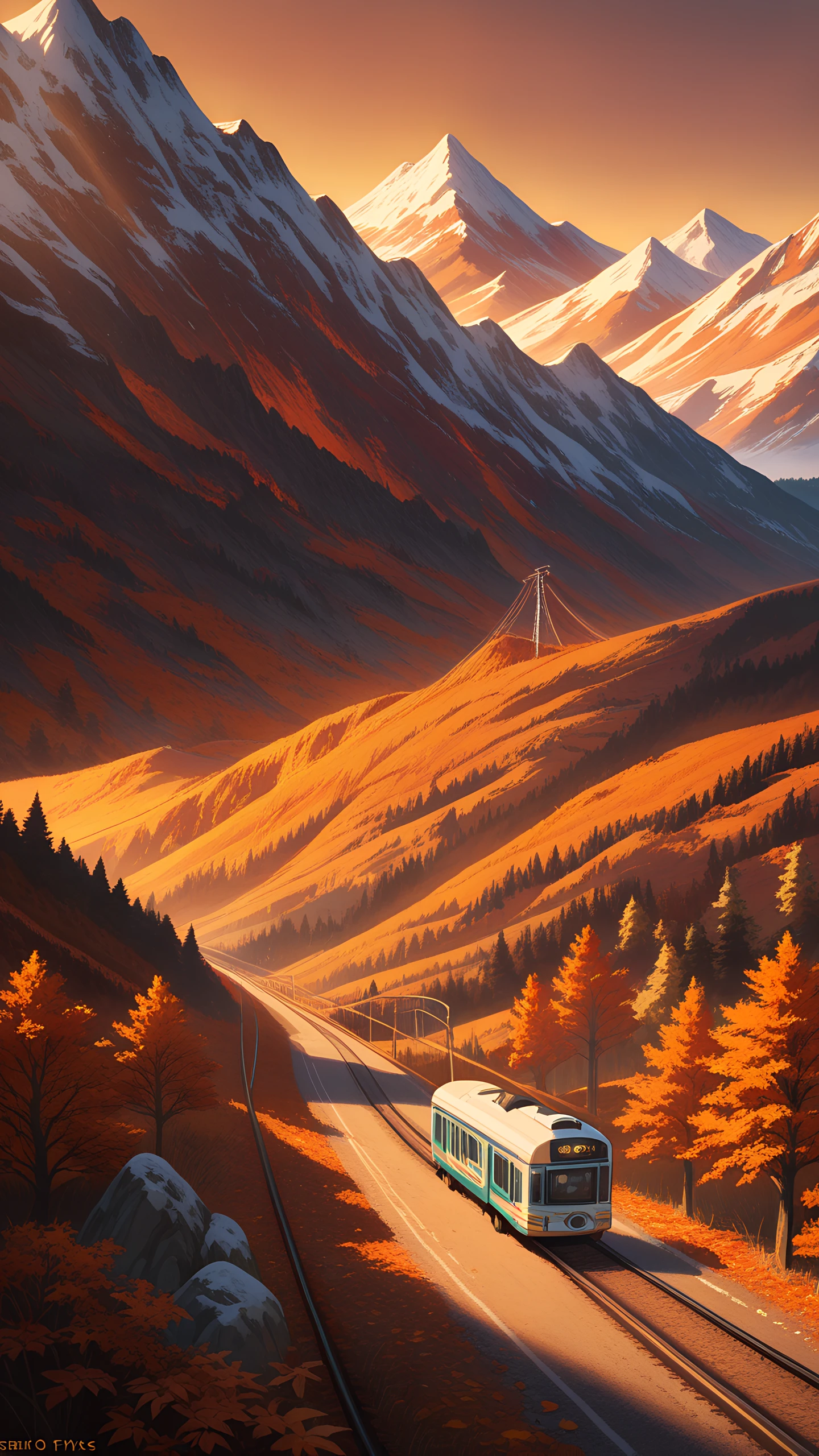 Anime Wallpaper Mountain Cable Car 1440×2560 anime wallpaper