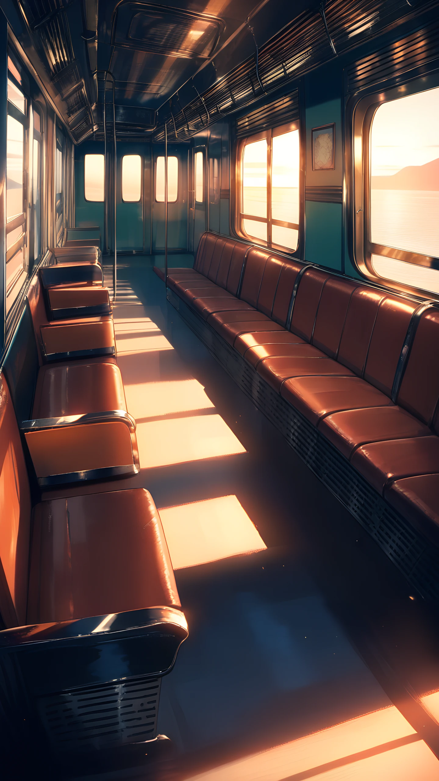 Anime Wallpaper Retro Train Interior 1440×2560 anime wallpaper