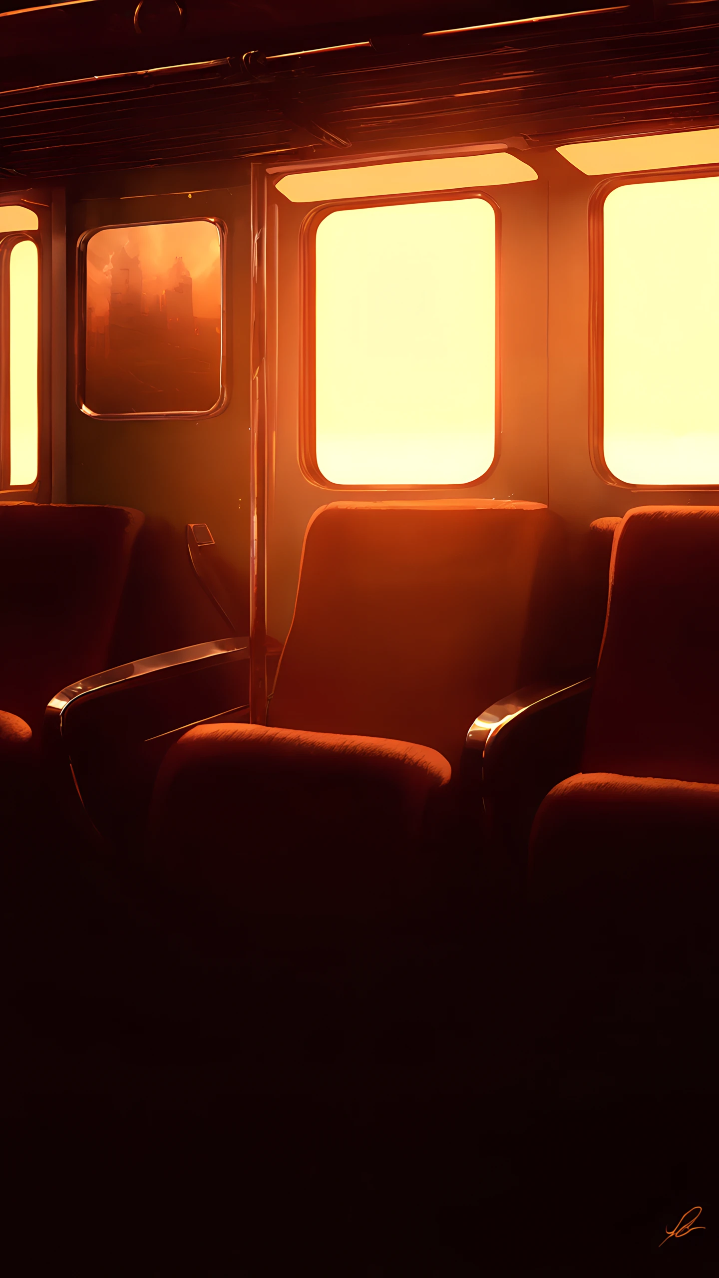 Anime Wallpaper Retro Train Interior 1440×2560 anime wallpaper