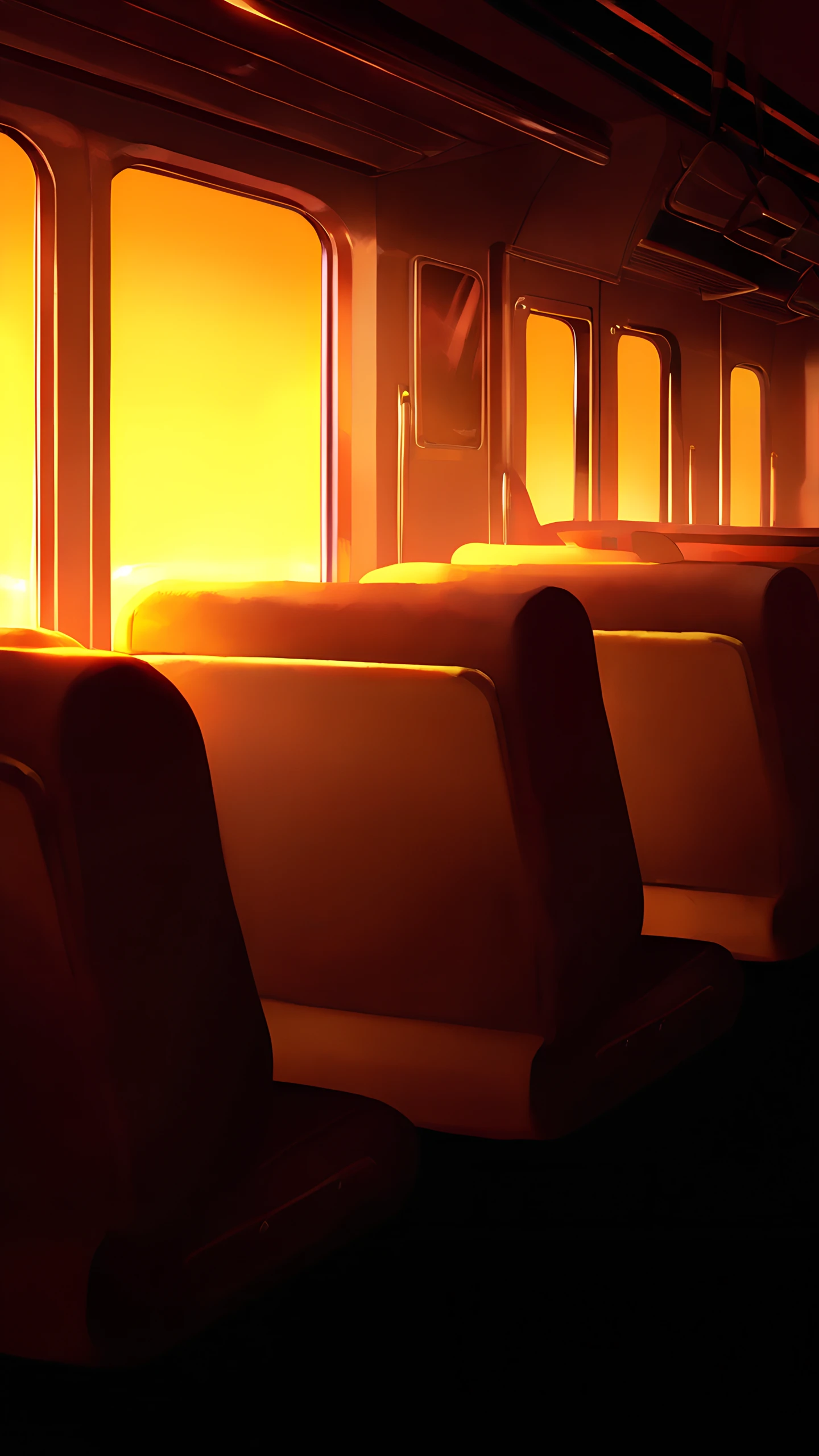 Anime Wallpaper Retro Train Interior 1440×2560 anime wallpaper