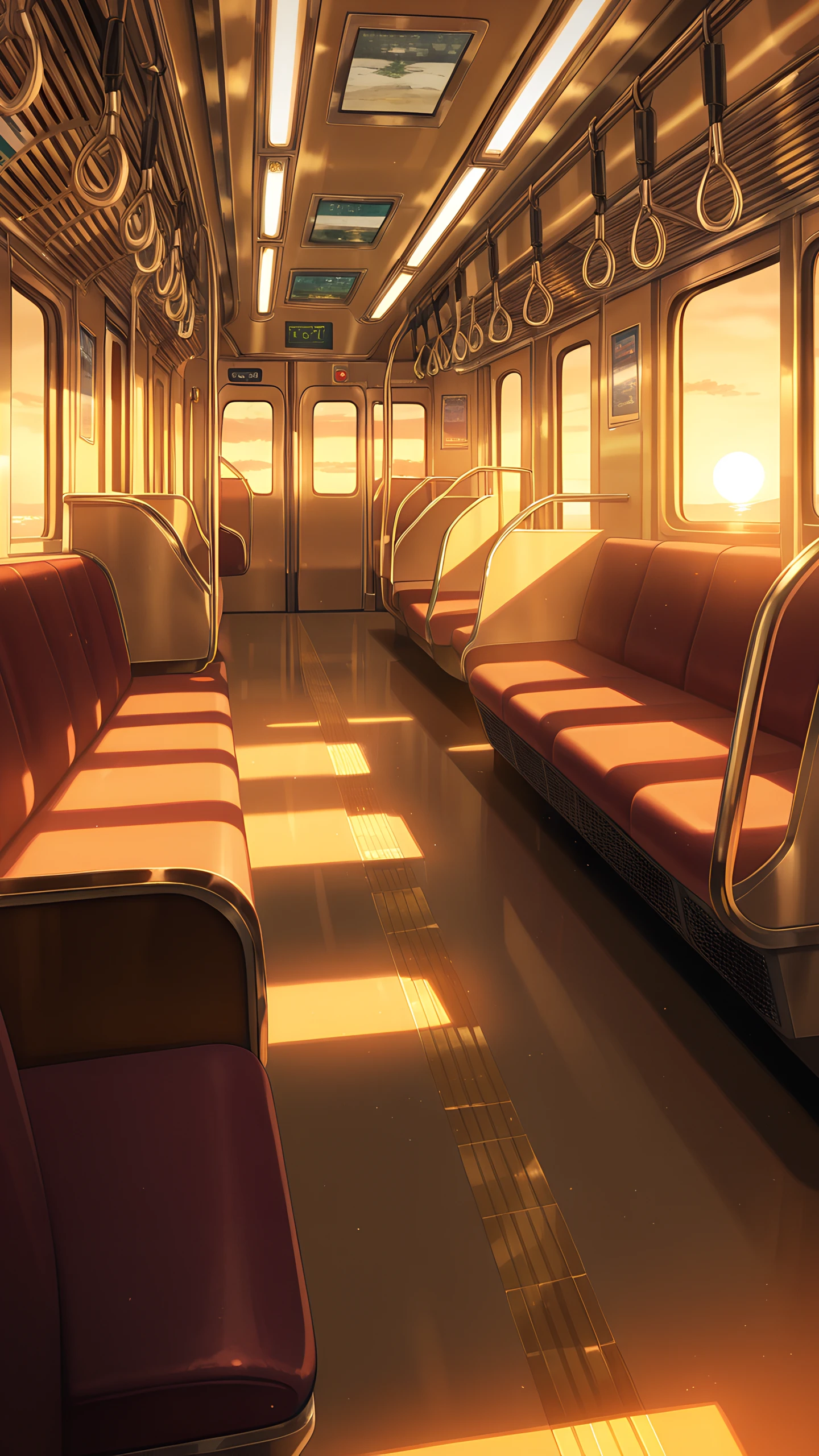 Anime Wallpaper Retro Train Interior 1440×2560 anime wallpaper