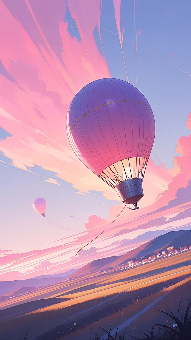 anime wallpaper hot air balloons — 1440×2560