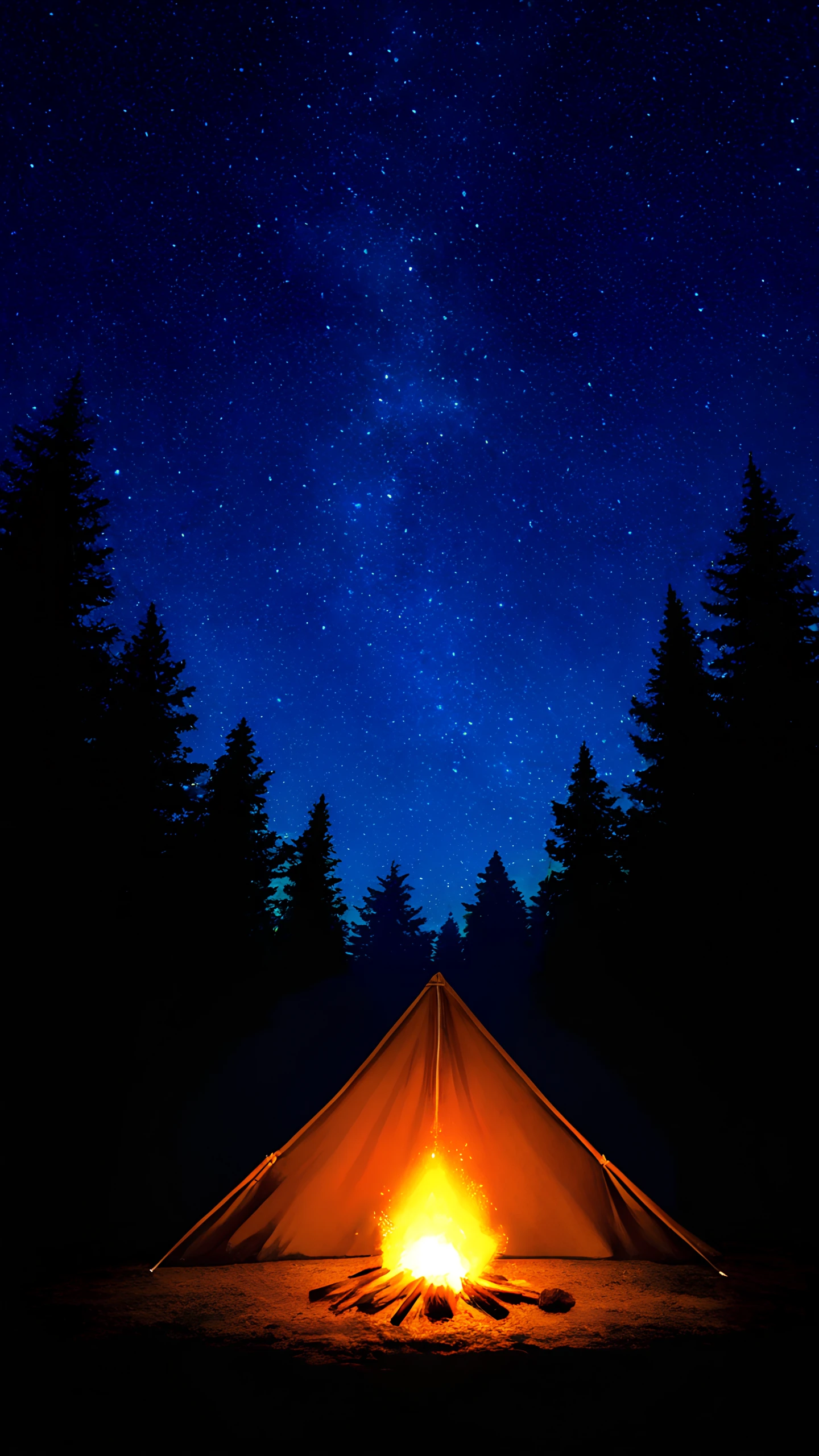 Anime Wallpaper Camping Tent Stars 1440×2560 anime wallpaper