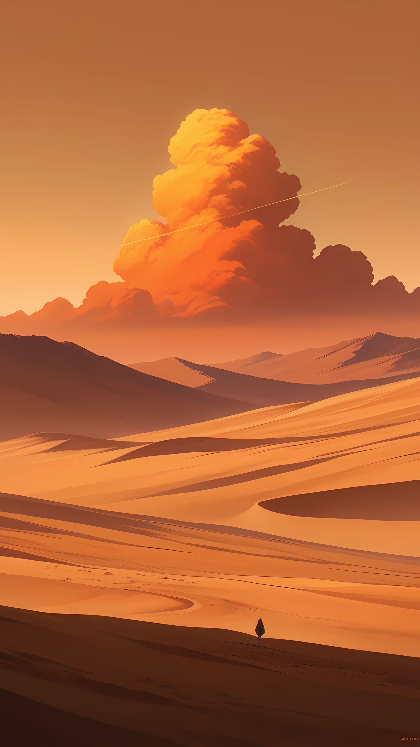 Anime Wallpaper Desert Sandstorm 1440×2560 anime wallpaper