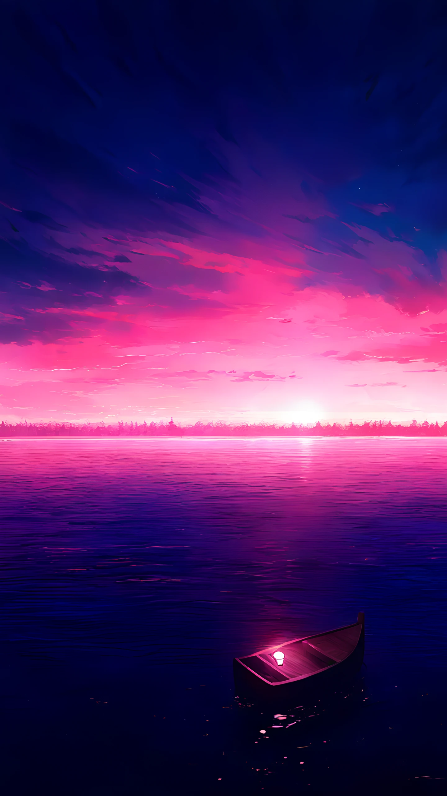 Anime Wallpaper Misty Lake Dawn 1440×2560 anime wallpaper