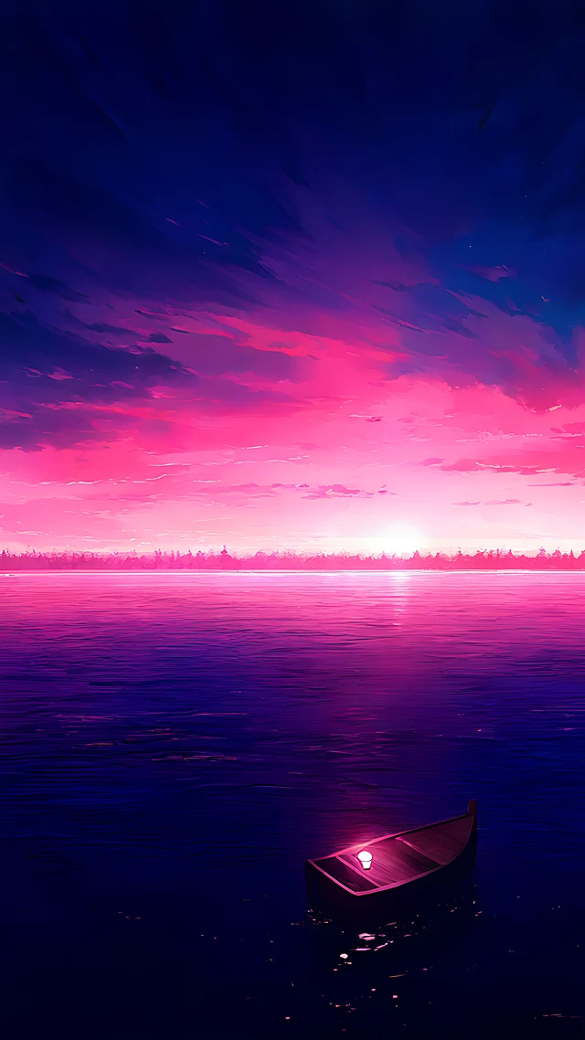 anime wallpaper misty lake dawn — 1440×2560